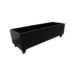 Enchanted Garden - Metal Planter Medium Wheels Black