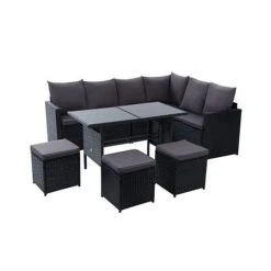 Exterieur Outdoor - Gardeon Outdoor Furniture 9 Seater Blk