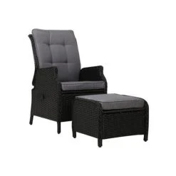 Exterieur Outdoor - Recliner Chair Sun Lounge Black