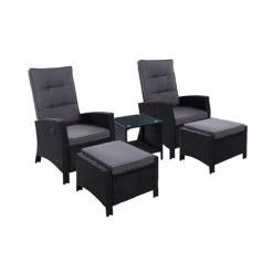 Exterieur Outdoor - Outdoor Recliner Chair 5pc Black
