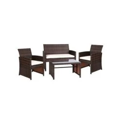 Exterieur Outdoor - Gardeon Outdoor Setting Brown 4pc