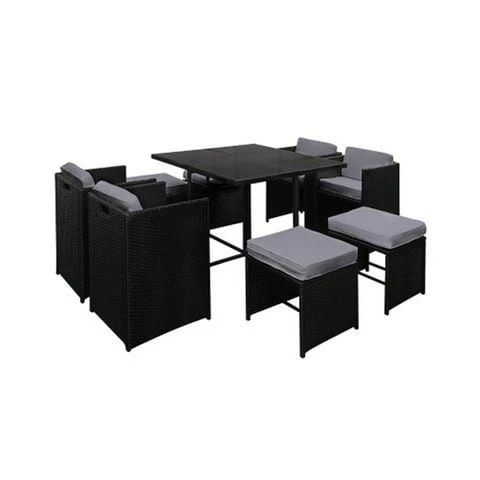 Comida Dining - Gardeon 9 Piece Outdoor Dining Set Black