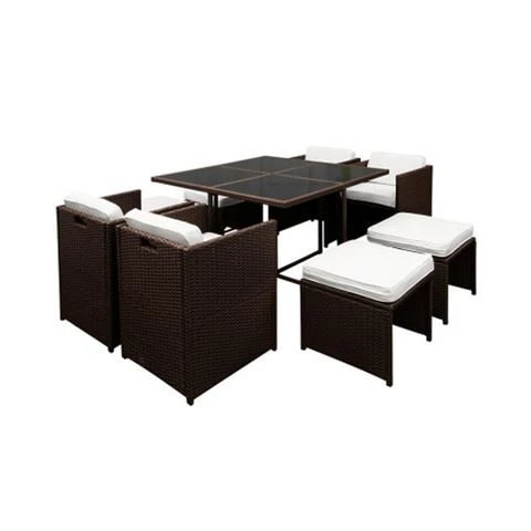 Comida Dining - Gardeon 9 Piece Outdoor Dining Set Brown