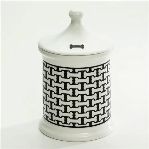 Halcyon Days - Bone Trellis Treat Jar Black Large