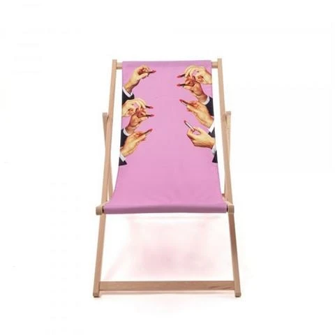 Seletti - Toiletpaper Wooden Deck Chair Lipstick Pink